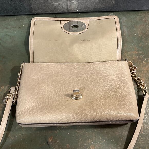 Coach Cream Crossbody Bag with Gold Chain - Picture 10 of 10